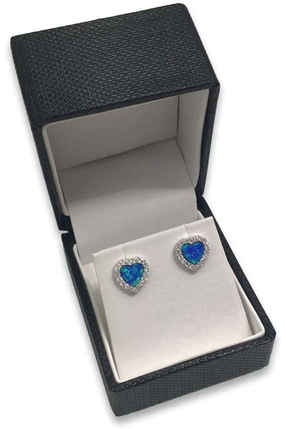 1 Qty - Premium Midnight-Black Textured Earring Jewelry Box w/ matching Ribbon Gift Packer included