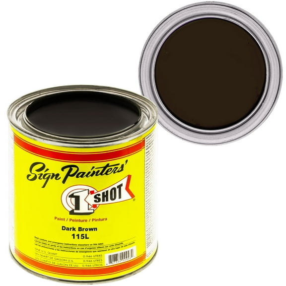 1 Quart 1 Shot Dark Brown Paint Lettering Enamel Pinstriping - One Shot