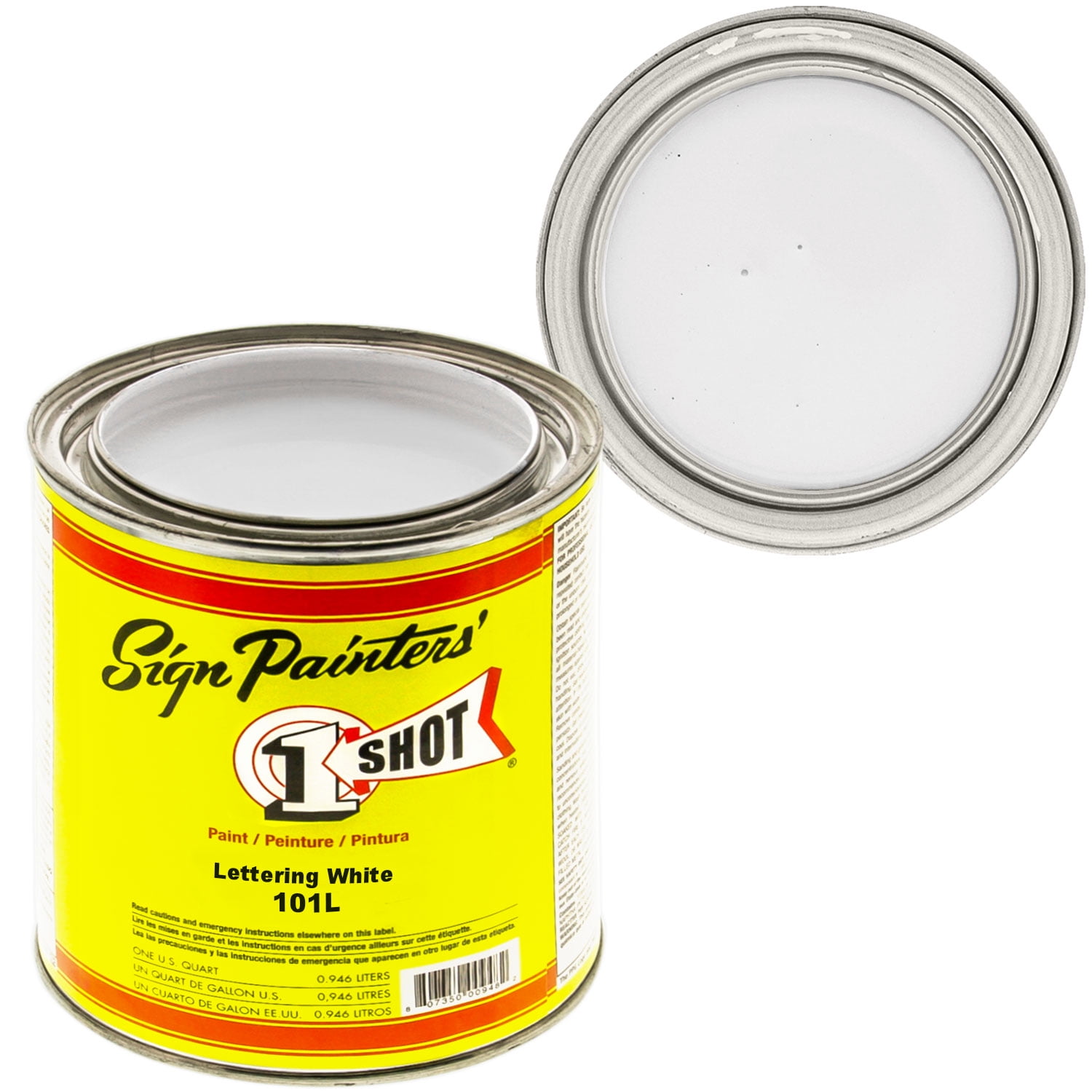 1 Quart 1 Shot LETTERING WHITE Paint Lettering Enamel Pinstriping - One Shot
