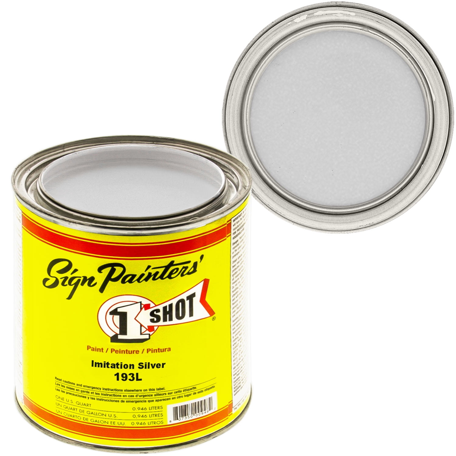 1 Quart 1 Shot METALLIC SILVER Paint Lettering Enamel Pinstriping & Graphic Art