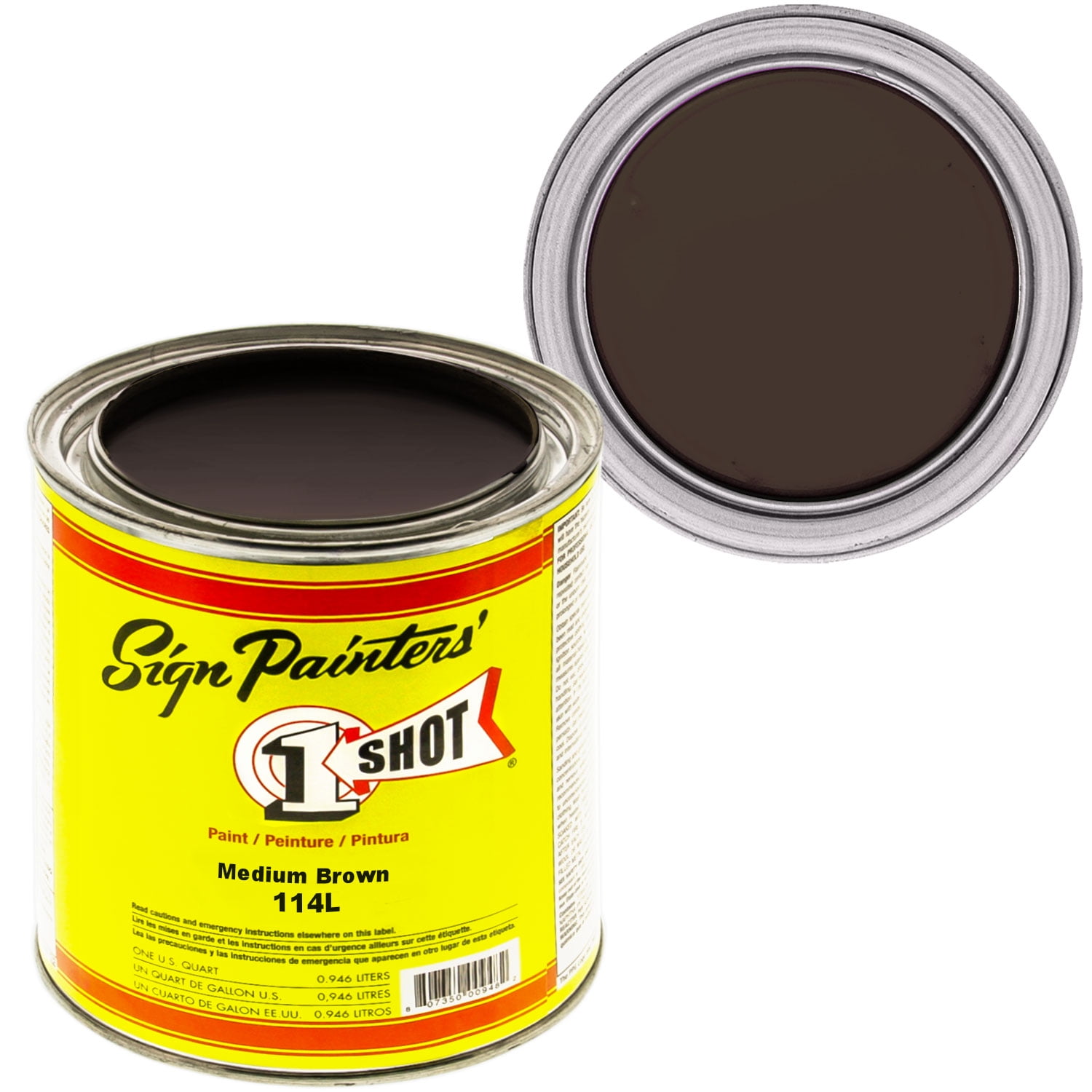 1 Quart 1 Shot Medium Brown Paint Lettering Enamel Pinstriping - One Shot