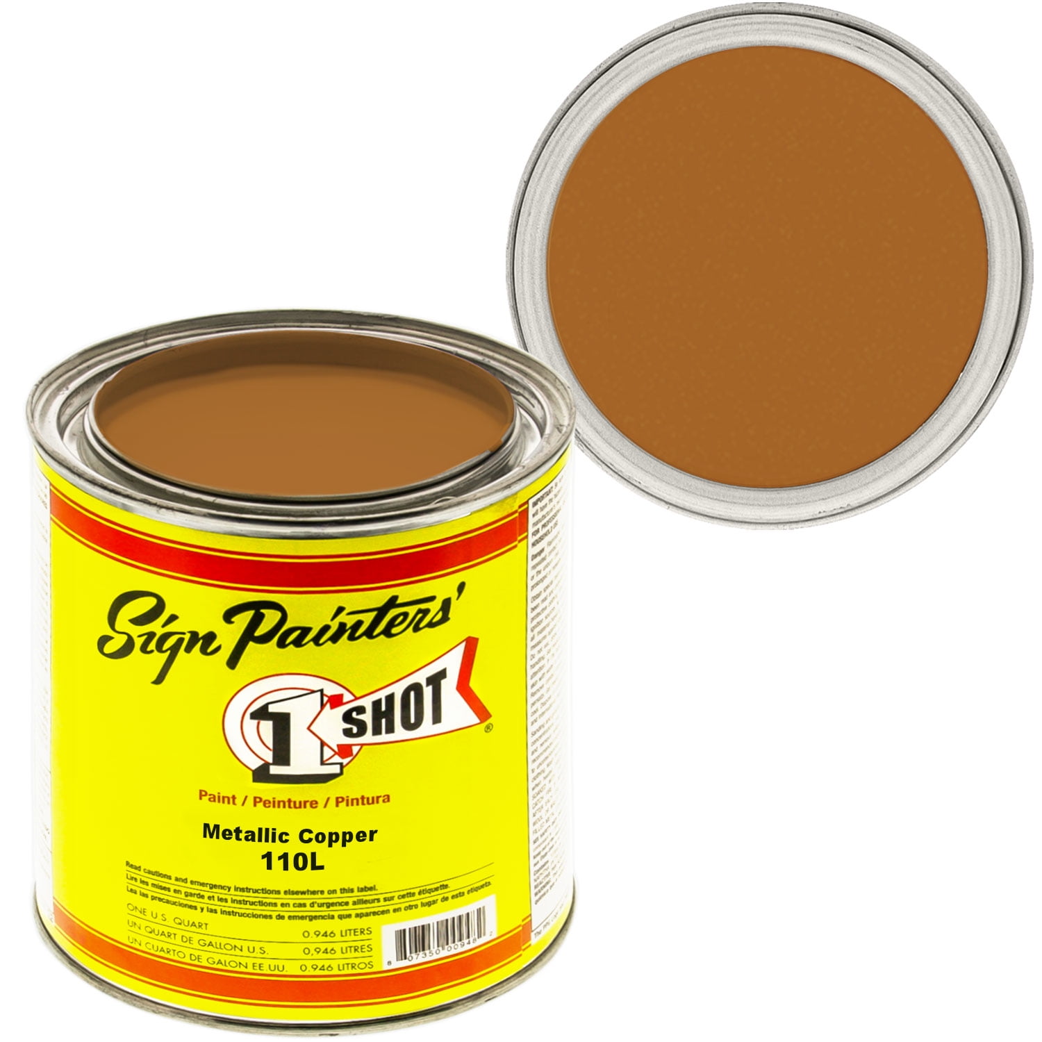 1 Quart 1 Shot Metallic Copper Paint Lettering Enamel Pinstriping - One Shot