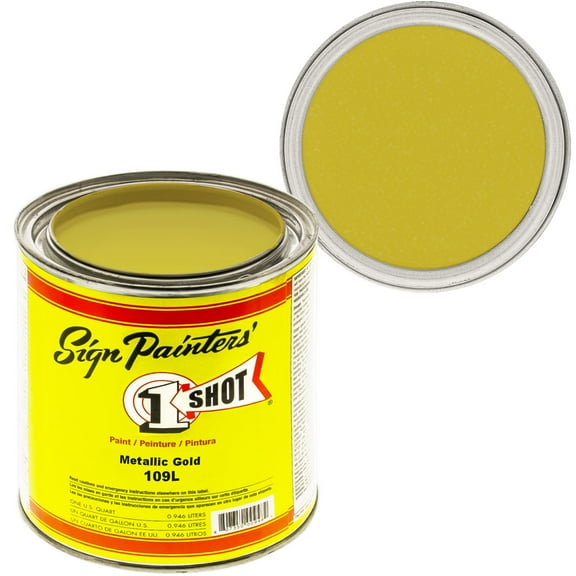 1 Quart 1 Shot Metallic Gold Paint Lettering Enamel Pinstriping - One Shot