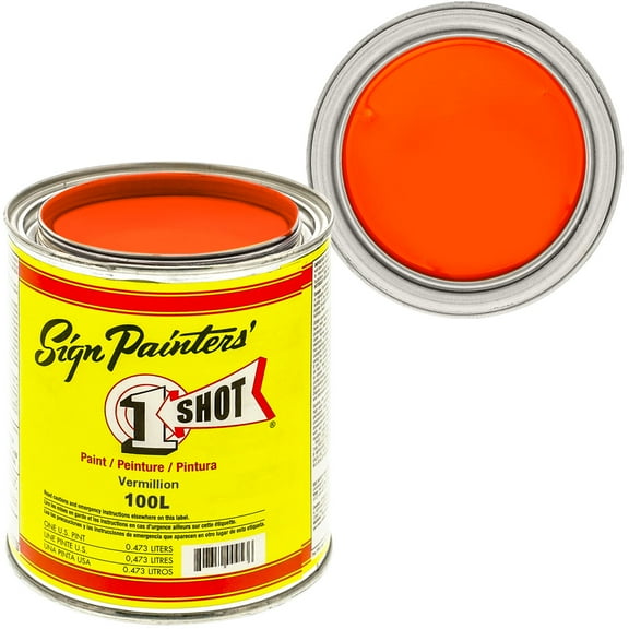 1 Quart 1 Shot VERMILLION Paint Lettering Enamel Pinstriping - One Shot