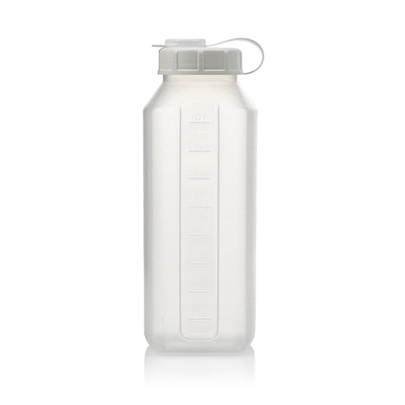 1-Quart (32 fl. oz) Water Bottle Refrigerator Shaker, Pitcher, Milk Storage, Juice, Engraved Measurements, Mixer Bottle, Leak Resistance, Dishwasher Safe, BPA Free