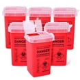 thumbnail image 1 of 1 Quart (6-Pack) Sharps Container for Home Use, Needle Disposal Containers, Biohazard Containers, Syringe Disposal, Small Portable Container for Travel, Professional Sharp Waste Disposal, 1 of 7