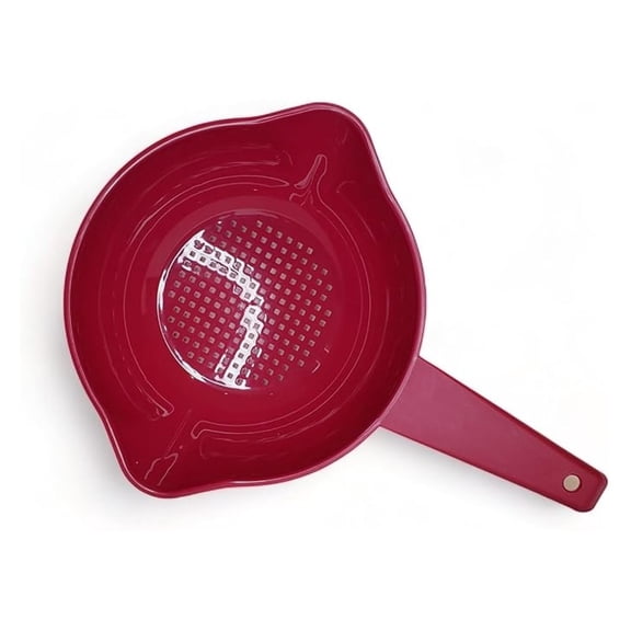 1 Quart Colander Strainer with Handle - Small Kitchen Strainer for Vegetables, Fruits & Canned Goods - Vineyard Color - Durable Footed Design