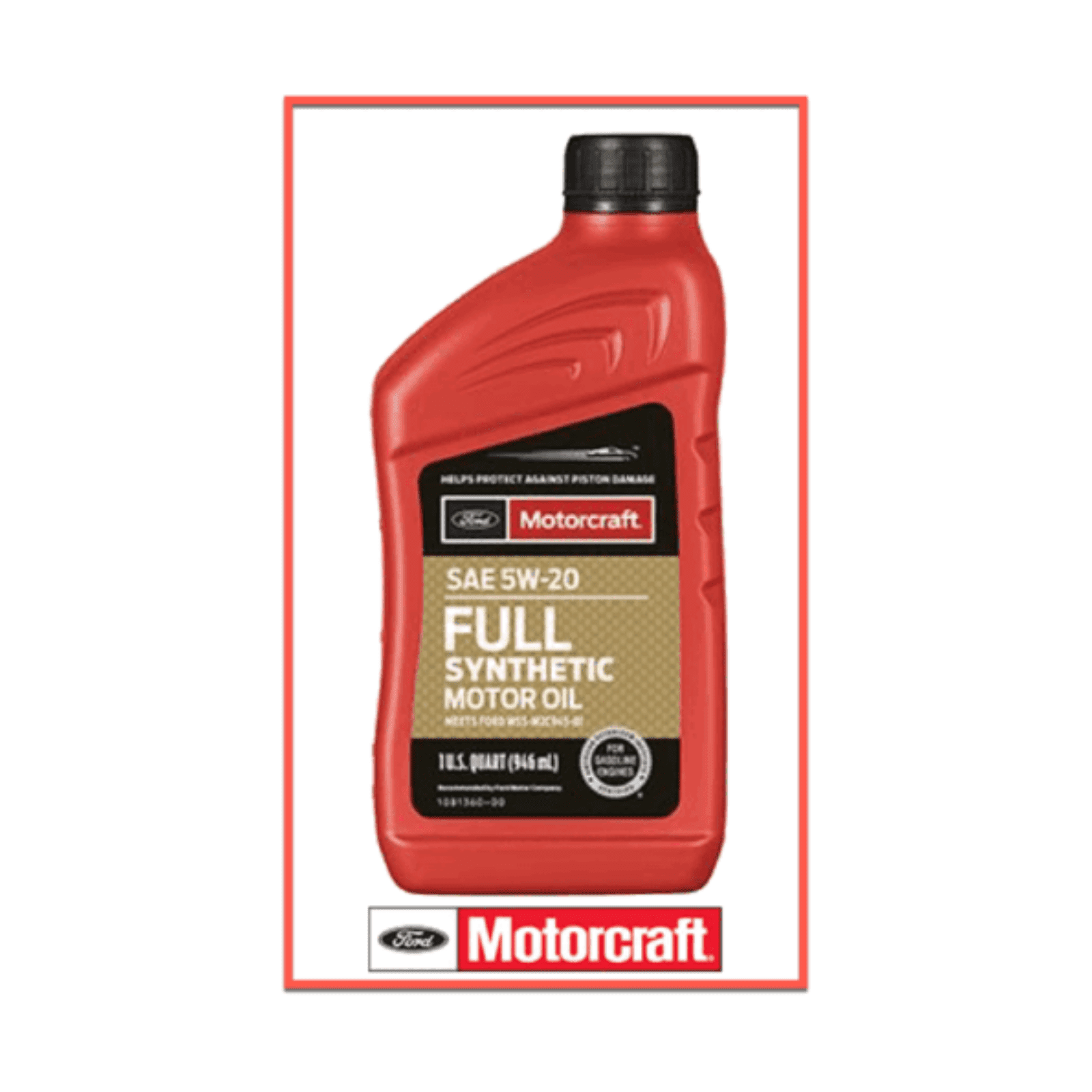 1 Quart Engine Motor Oil OEM Ford Motorcraft Full Synthetic SAE 5W-20 MPN #XO-5W20-Q1FS