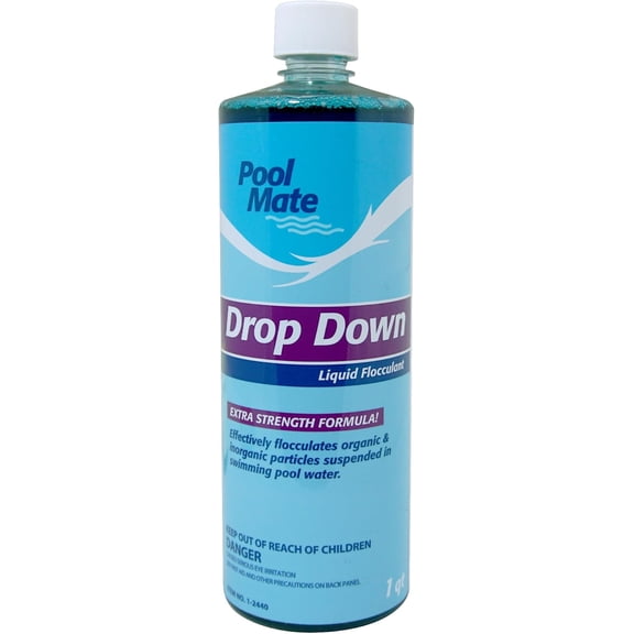 1-Quart Premium Drop Down Liquid Flocculant, Pool Clarifier, Made in USA