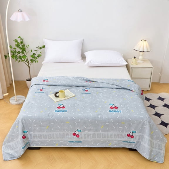 1*Quilt 60X40 Inch Rustic Style Reversible Summer Quilt | Soft Microfiber All Season Bedding | Lightweight Air Conditioning Blanket for Single Beds & Couch Naps