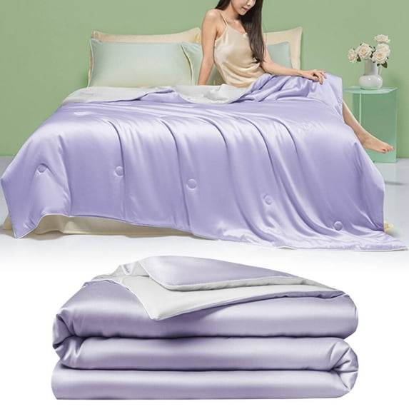 1 Quilt Comforter Queen Size Blankets for Hot Sleepers and Night Blue Summer Comforter for Queen Size Bed Breathable Soft Lightweight Smooth