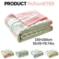 thumbnail image 1 of 1 Quilt Washable Cotton Fabric Cover Plaid Print Single/Double Extra Large Lightweight Easy Sofa Blanket Summer Quilt Conditioning Quilt (150*200Cm), 1 of 9