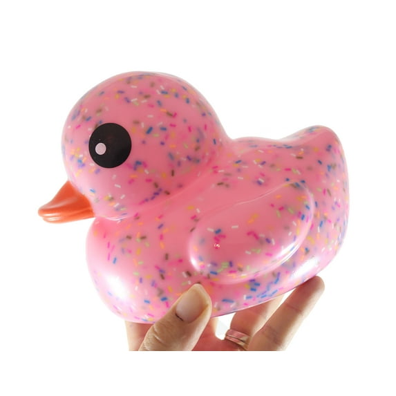 1 RANDOM COLOR Jumbo Ice Cream with Sprinkles Rubber Ducks - Rubber Ducky Duckies - Cute Novelty Prize Reward Giveaway Neapolitan