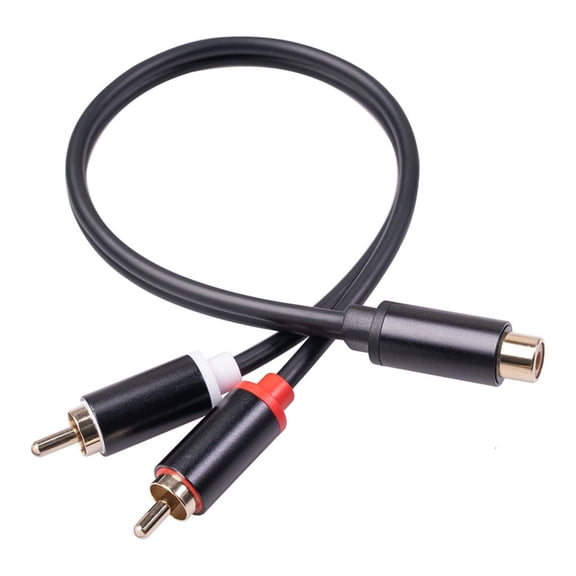 1 RCA Female to 2 RCA Male Splitter Cable RCA Y Splitter Converter Cord Wire Line for Car System Subwoofer Player