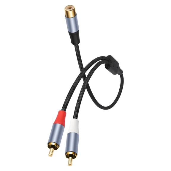 1 RCAs Female to 2RCA Male Stereo Sound Cable Y Adapters AUXes Adapters for Computer Speakers RCAs Cable