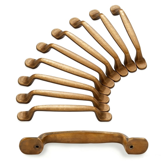 ROSYNEY 10 Pack 5"(128mm) Hole Center Cabinet Pulls, Antique Brass Cabinet Handles, Bronze