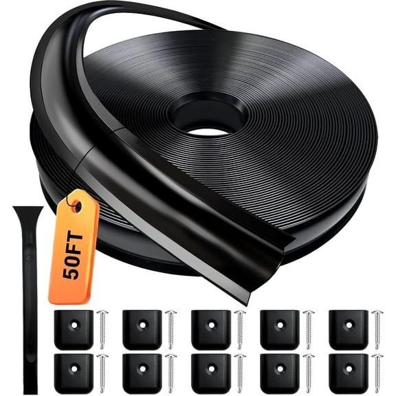 1” RV Trim Molding Insert, 100 Ft Heavy Duty RV Weather Stripping Exterior, Vinyl Rubber Seal Strip Includes End Caps, Screw Cover Trim for Camper Travel Trailer, Black