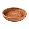 thumbnail image 1 of 1*Rattan Coffee Table with Fruit Plate Clearance! Brown Artificial Rattan Woven Bread Basket Rustic Kitchen Bread Holder for Home Restaurant & Outdoor Picnics, 1 of 5