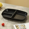 thumbnail image 1 of 1 Rectangular Divided Plates Tray 3 Sections Dinner Plates for Adults - Unbreakable Plate for Campers, and Portion Control Reusable Plate for School Lunch, Buffet, and Party, 1 of 6