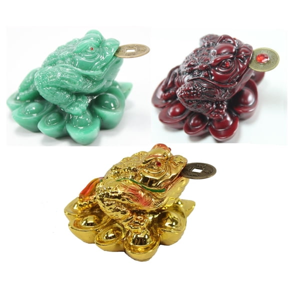 Smiling Juju Feng Shui Money Toad Figurine 2 x 2.5 Inch Multicolor