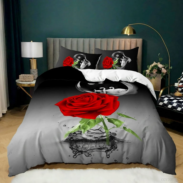 Bed Sheets Set with 2 Pillowcases - Sexy Flower Print Bed Sheet