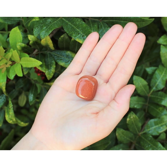 1 Red Goldstone Tumbled Stone (Crystal Healing Reiki Tumble)