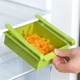 thumbnail image 1 of 1 Refrigerator Storage Box Green Slide Kitchen Fridge Freezer Space Saver Organizer Storage Rack Shelf Holder Gn, 1 of 8