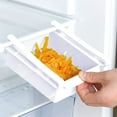 thumbnail image 1 of 1 Refrigerator Storage Box White Slide Kitchen Fridge Freezer Space Saver Organizer Storage Rack Shelf Holder Wh, 1 of 4