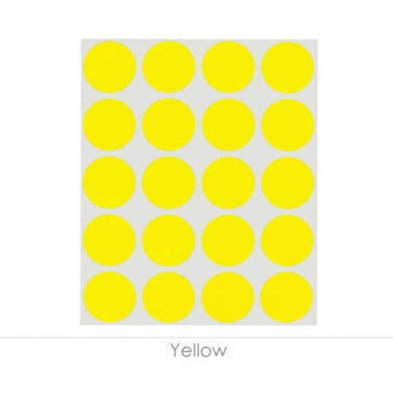 1" Removable Round Color-Code Dots: 1,000/Pack