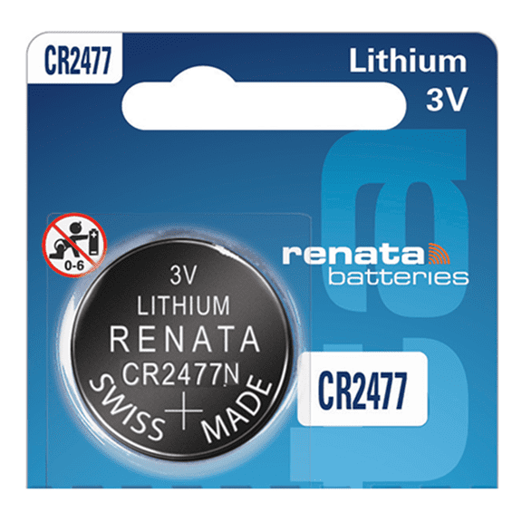 1 Renata CR2477N 3 Volt Lithium Coin Cell Battery