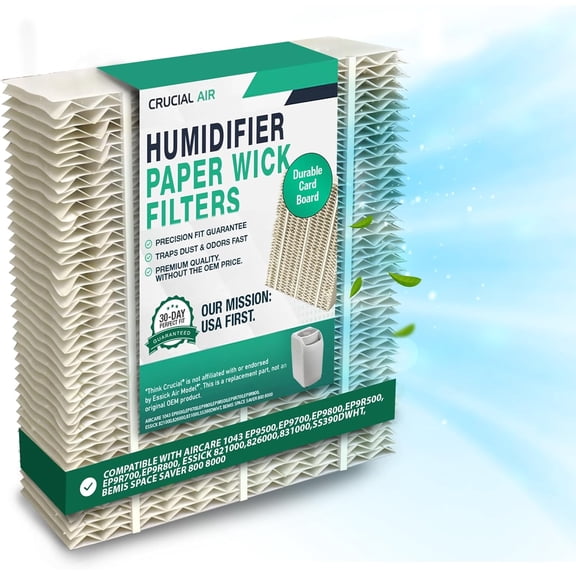 1 Replacement Humidifier Paper Wick Filter Compatible with Part # 1043 & Models EP9500,EP9700,EP9800,EP9R500,EP9R700,EP9R800 - Essick: 821000,826000,831000,SS390DWHT -by (1 Pack)