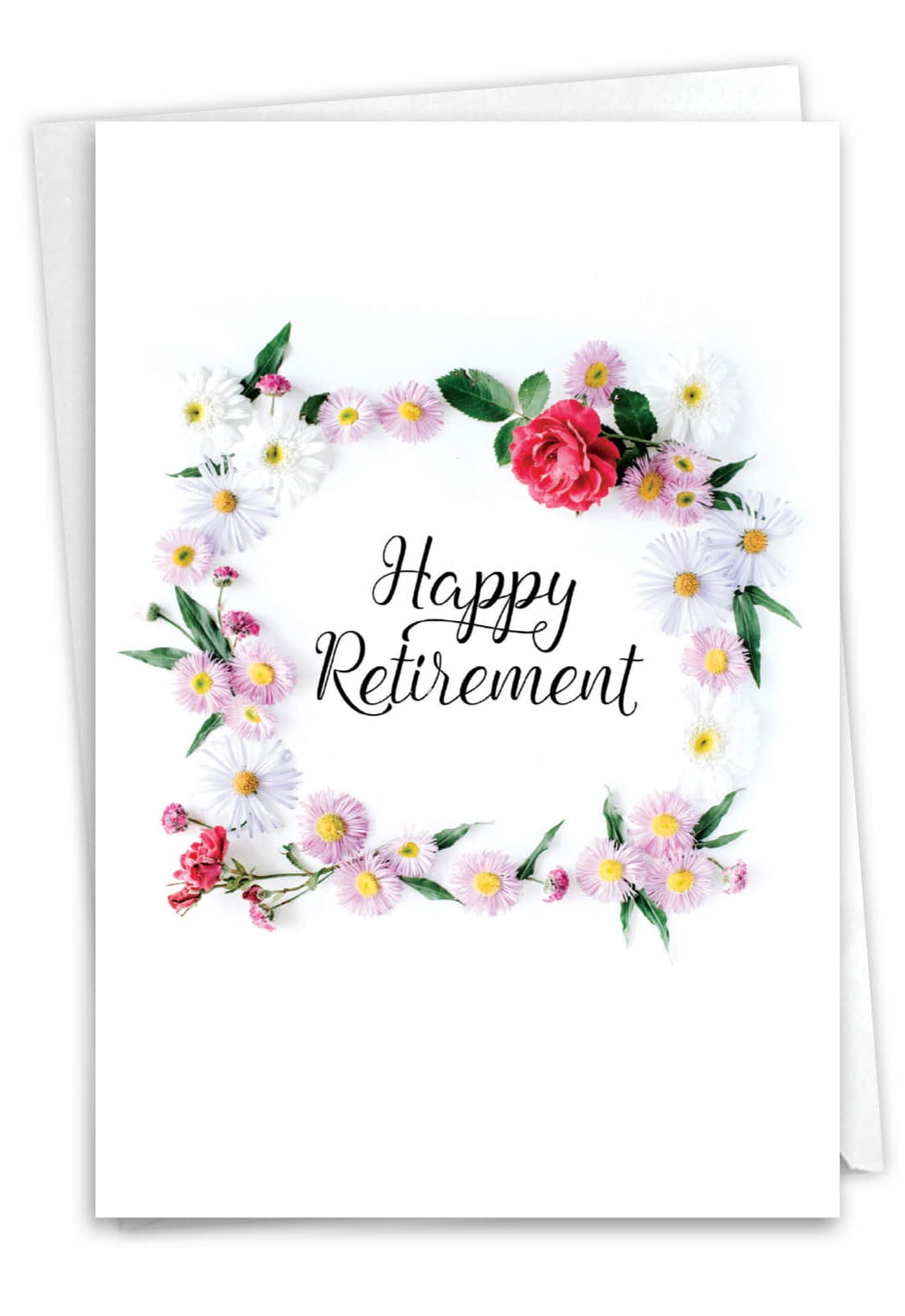 NobleWorks Retirement Card with Envelope, Elegant Design, Snow White ...