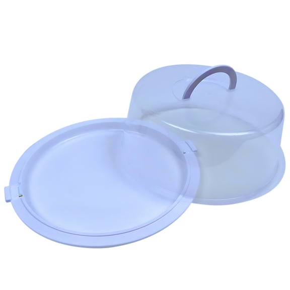 (1) Reusable Plastic Round Cake Container with Lid, 12x4.75 in. Clear Transparent Pies Keeper Pastry Server Party Dome Dessert Carrier Home Kitchen Gift Food Organizer