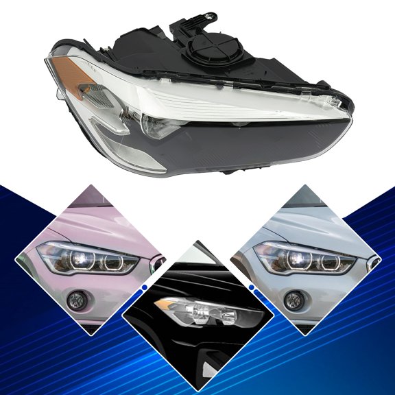 1* Right Headlight, Right Side Headlight, Halogen Headlight, Headlight For 16-22 BMW X1 Halogen Headlight Models Only (63117346538)