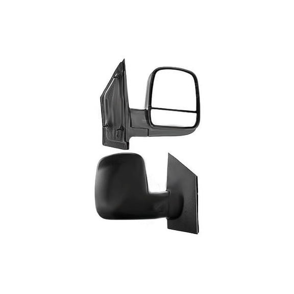 (1) Right Passenger Side Manual Door Mirror - Black Textured - Dual Glass - Compatible with 2008 - 2019 Chevy Express 2500 2009 2010 2011 2012 2013 2014 2015 2016 2017 2018 2020