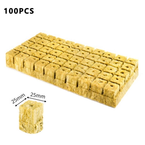 1 Rock Wool Cubes - Rock Wool Planting Cubes for Seed Starting, Hydroponic Gardening and Root Cloning, Ideal for Indoor Growers, Home Gardeners and Urban Farming Enthusiasts