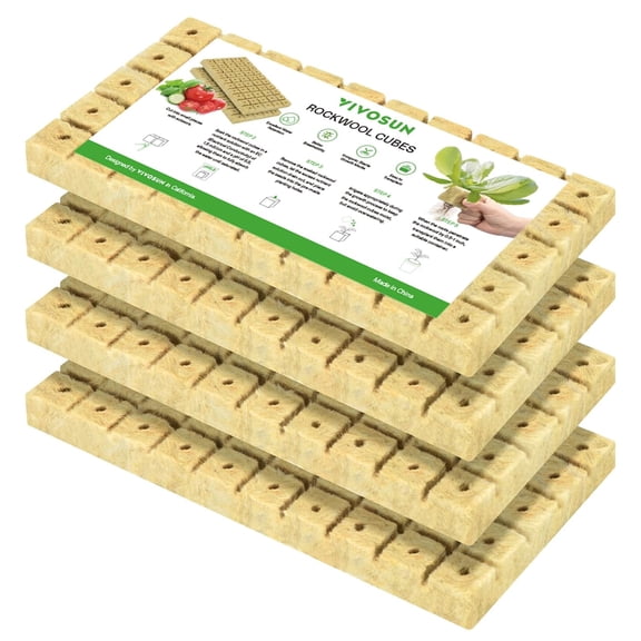 1" Rockwool Cubes, 200 Plugs Stonewool Starter Grow Cubes for Cuttings, Cloning, Plant Propagation, Seed Starting, Hydroponic Media Vigorous Growth