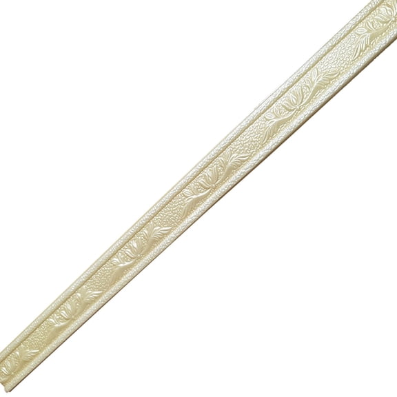 1 Roll 1.6" x 7.55' 3D Wall Trim Line Sticker for Baseboard Ceiling, Self-Adhesive Foam Molding for Waistline Decor, Peel and Stick Border for Home Corner Frame, Gold, By Harlik