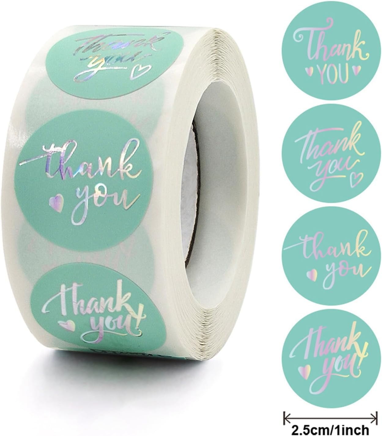 1 Roll 1 Inch Word Thank You Self Adhesive Paper Stickers Gold Stamping ...