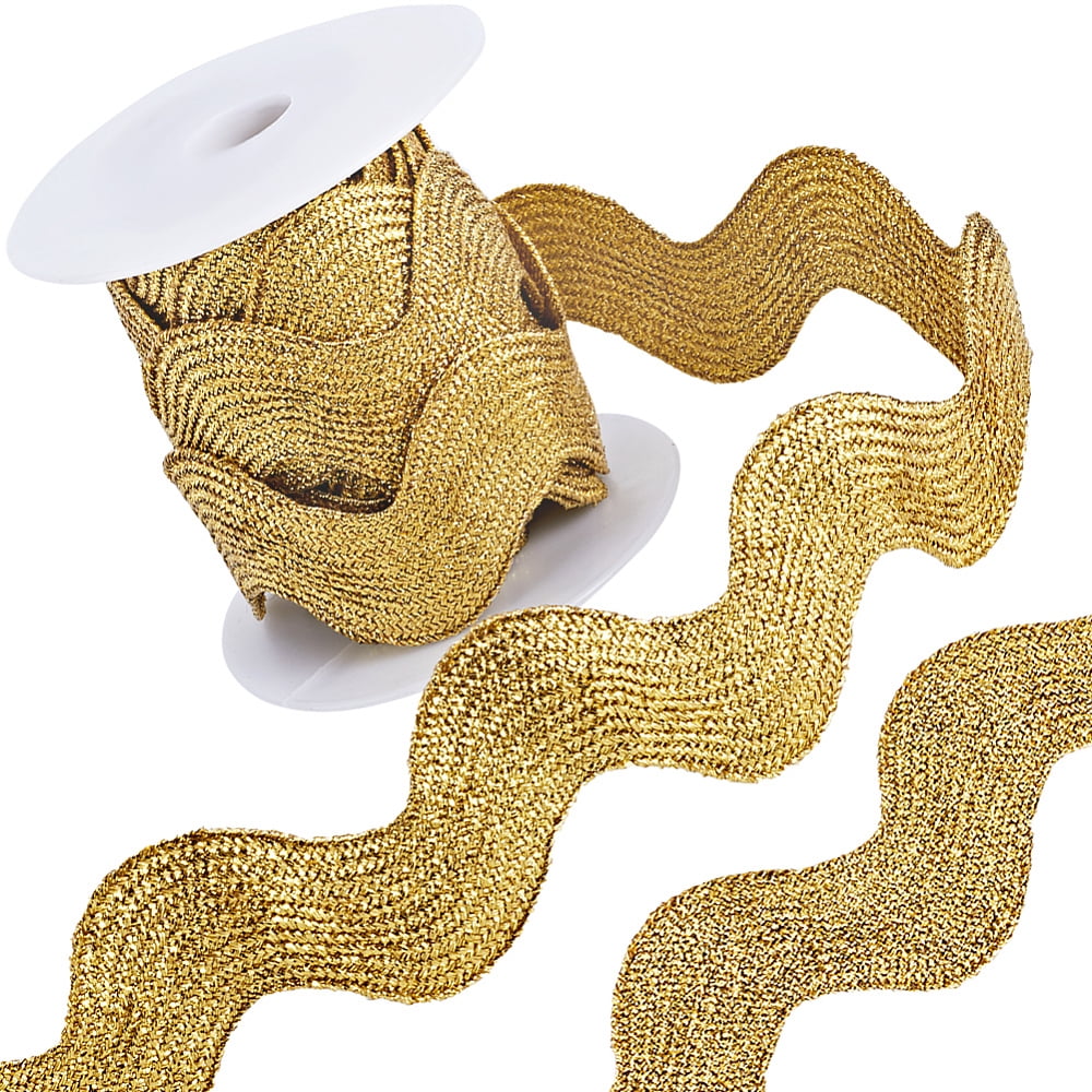 Rick Ribborn 1 Roll 1 inch Metallic RIC Rac Trim Ribbon 5 Yards Glitter Rick Rack ...