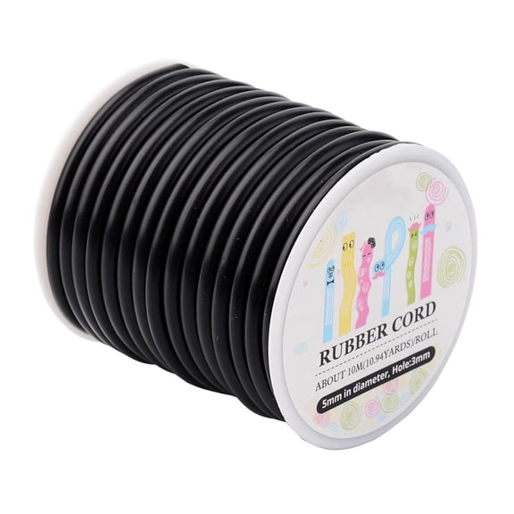 1 Roll 10.9 Yards(10m) 5mm Cord Bead Thread Cord Hollow Wrapped Around White Plastic Spool Stringing Materials