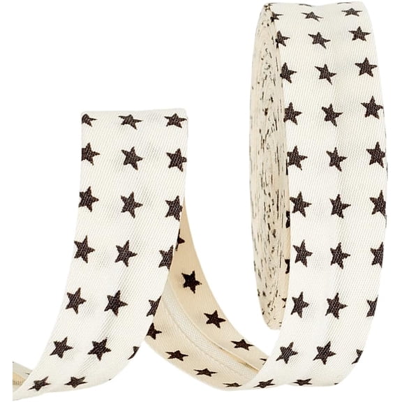 1 Roll 10.94 Yards Double Fold Bias Tape 3/4 Inch Wide Star Bias Binding Tape DIY Garment Accessories Fabric Hem Quilt Binding for Sewing Seaming Piping Crafts(Linen)