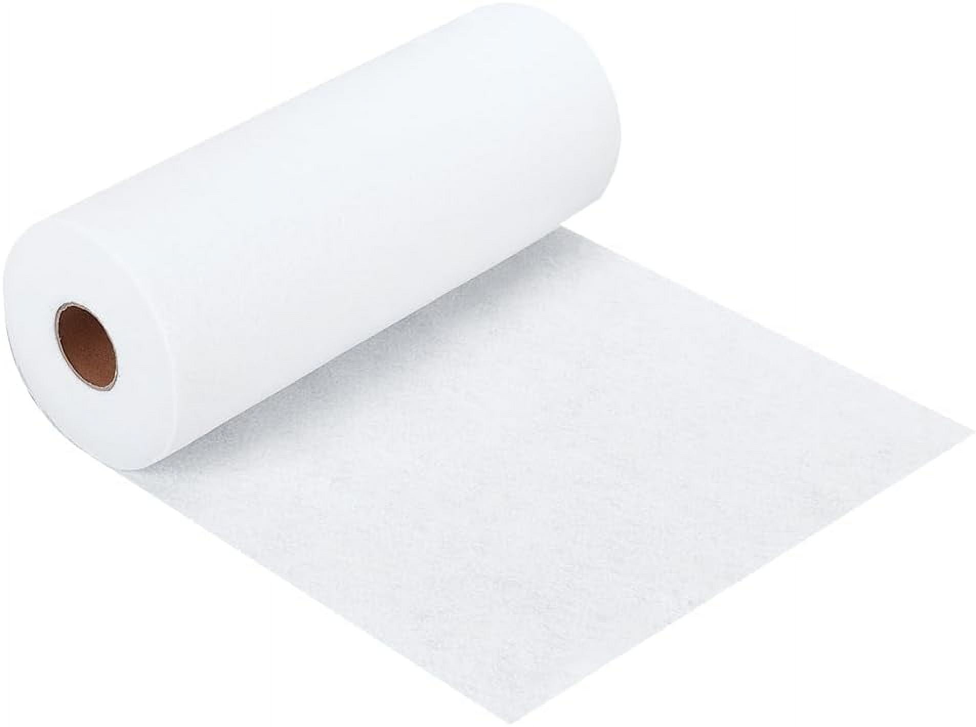 1 Roll 10 Yard Iron-On Fusible Fleece Interfacing 11.8 Inches White One-Sided Loft Fusible Fleece Medium Weight for Sewing Quilting Tote Bags Home Decor