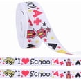thumbnail image 1 of 1 Roll 10 Yards School Grosgrain Ribbon Back to School Ribbon ABC Print Fabric Craft Ribbon 7/8 Inch Wide White Bus Gift Wrap Ribbons for DIY Teacher Kindergarten Gift Wreath Decoration, 1 of 9