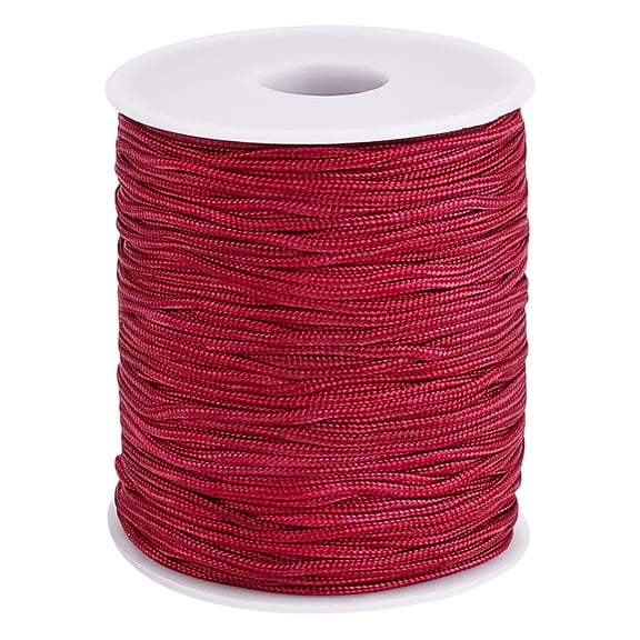 1 Roll 100 Yards Round Nylon Thread Chinese Knot Cord for Jewelry Making Dark Red 1.5mm