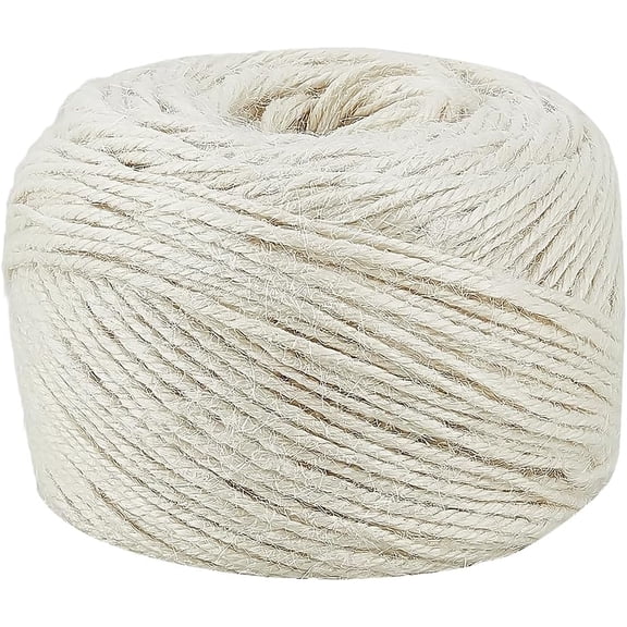 1 Roll 100M/109.36 Yards White Jute Twine Photo Hanging String Durable Weaving Cord Multi Purpose Decorative Craft Rope