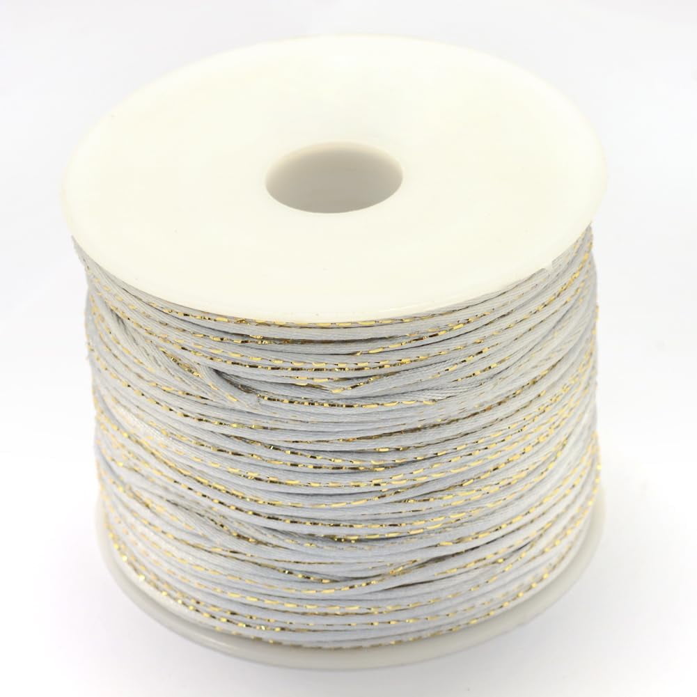 1 Roll 100yards(300 feet) 1.5mm Beads String Cords Bead Thread Metallic ...