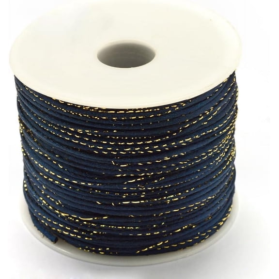1 Roll 100yards(300 feet) 1.5mm Beads String Cords Bead Thread Metallic Stain Beads String for DIY Bracelets Necklace Jewelry Making and Crafts Cords Nylon Mouse Tail Cord Stringing Materials