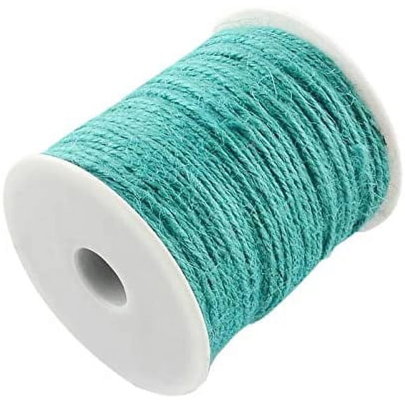 1 Roll 109.36 Yards(100m) 2mm Colored Jute Cord Bead Thread Colored Jute Cord Jute String Jute Twine 3-Ply Stringing Materials for DIY Bracelets Necklace Beading Jewelry Making and Crafts Turquoise