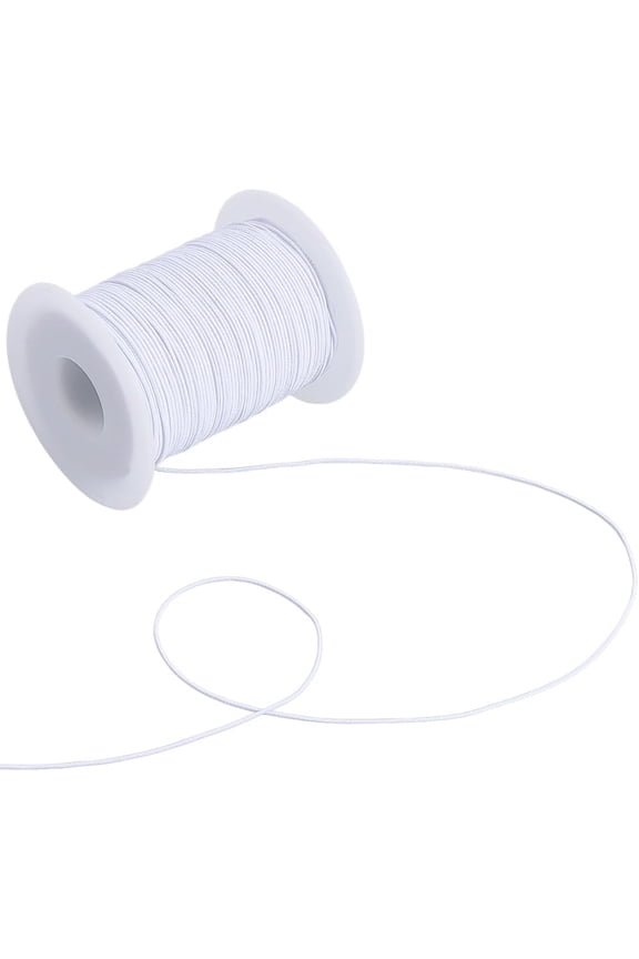 1 Roll 109 Yards/100M White Polyester Cords Elastic String Cord Bulk 1mm Wax Beading Sewing Threads Strings with Spool for Jewelry Making Bracelets Necklaces Crafts Supplies White DIY